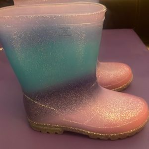 Rainbow glitter rain boots